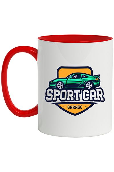 StoryGift Romania Mug With Message In English Sport Car Garage, Car, Emblem, Multicolor 330 ml, C, Cu,STG