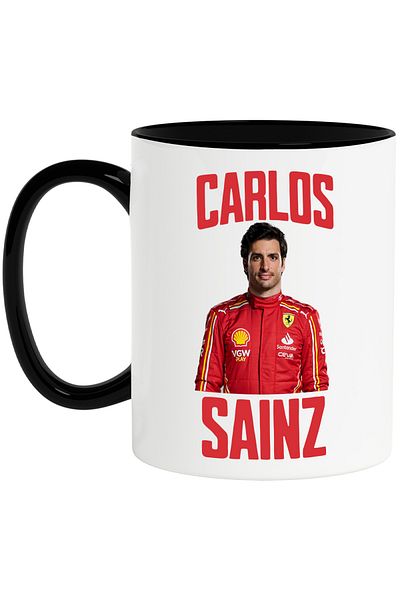 StoryGift Romania Carlos Sainz mug, professional formula 1 speed race, 330ml, Ceramic with Handle, With, STG.