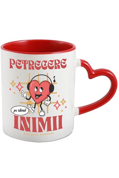 StoryGift Romania Mug Party to the rhythm of the heart of fun lovers, 330ml, Ceramic with Mane, With,STG.