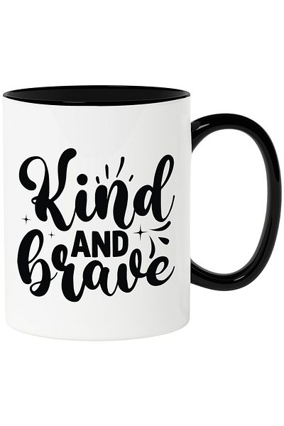 StoryGift Romania Mug with the text in English "Kind and brave" - ​​good and brave help with Mane, Cu,STG