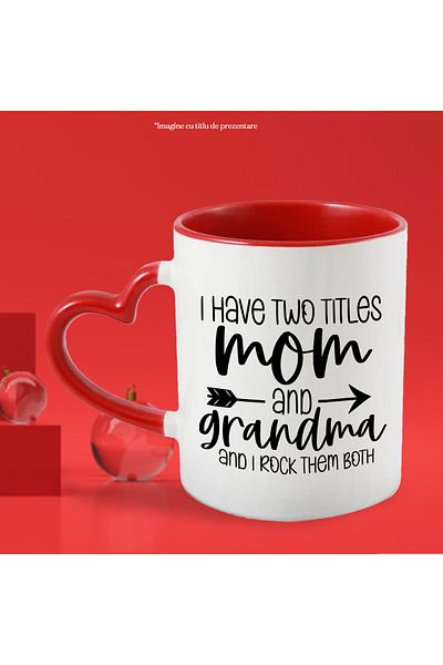 StoryGift Romania Mug for mothers who also have the title of grandmother - love appreciation with Heart Handle, With,STG