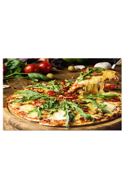 StoryGift Romania Tablou Canvas Apropiere De Pizza Italiana Cutit Deliciu Gastronomic Pentru Gustari Delicioase