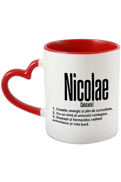 StoryGift Romania Mug With Name Nicolae, With Motivational Message, Creative, Energetic, Curious, Smart, With ,STG