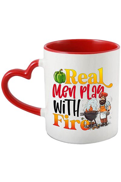 StoryGift Romania Mug with the message "Real men play with fire", real men play with fire,, With ,STG.