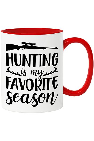 StoryGift Romania Mug for hunting enthusiasts - shotgun with Red Handle, With Red Handle STG, STG, STG