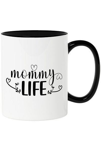 StoryGift Romania Mug with the text in English "Mommy life" - mommy life happiness sacrifice, With ,STG