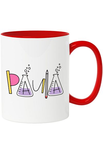 StoryGift Romania Mug With Name Paula, School, Chemistry, Materials, Algebra, Geometry, 330ml, Ceramics, With,STG