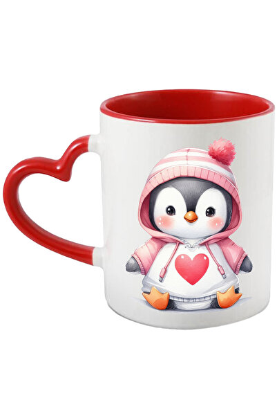 StoryGift Romania Cana Cu Un Pinguin Vesel, Ilustratie, Imbujorat, Hanorac Cu...