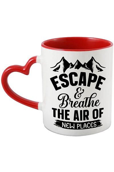 StoryGift Romania Mountain mug for hiking lovers with the message "Escape & breathe the air, With,STG