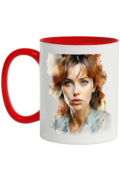StoryGift Romania Mug With Scarlett Johansson, Actress, Movie Lovers, Multicolor 330 ml, Ceram, With ,STG