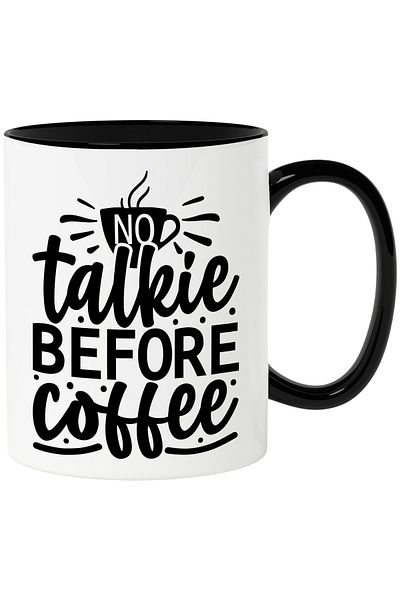 StoryGift Romania Mug with the text "No talkie before coffee" - without talking before coffee with Handle, With, STG