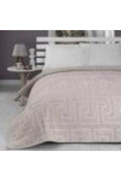 mink tekstil Patura embosata 200x220cm, design geometric, Monk Vizon 514 (Maro deschis)