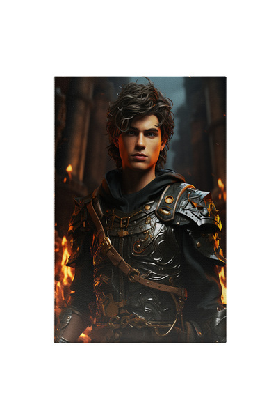 StoryGift Romania Tablou Canvas: Portret Baiat Tanar La Lupta Oras In Flacari...