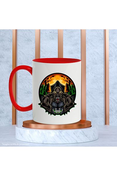 StoryGift Romania Cana Cu Monstru, Controller, Munte, Vulcan, Padure, Foc, Multicolor 330 Ml, Cera, Cu ,stg