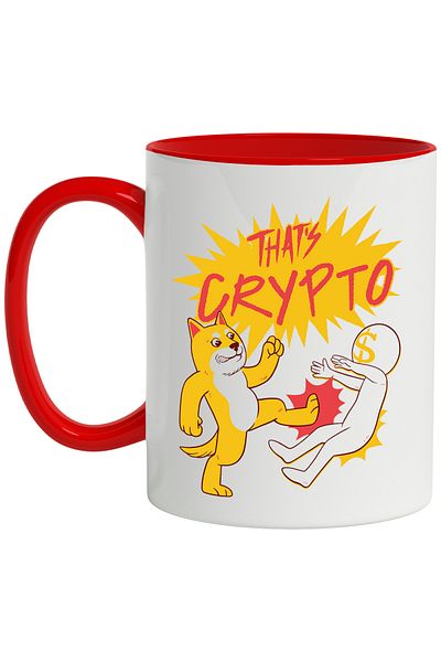 StoryGift Romania Mug With English Message That's Crypto, Dodge, Dollars, Sut, Multicolor 330 ml, C, Cu,STG