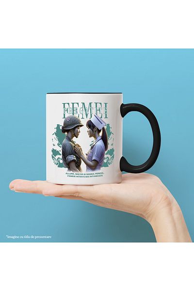 StoryGift Romania Mug Two Women Doctor and Soldier Motivational Text Women Prepared, 330ml, Ceram, Cu, STG