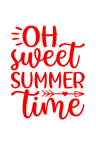 StoryGift Romania Sticker Exterior cu textul "Oh, sweet summer time" - timp de vara plaja lac , Vinyl Rosu,