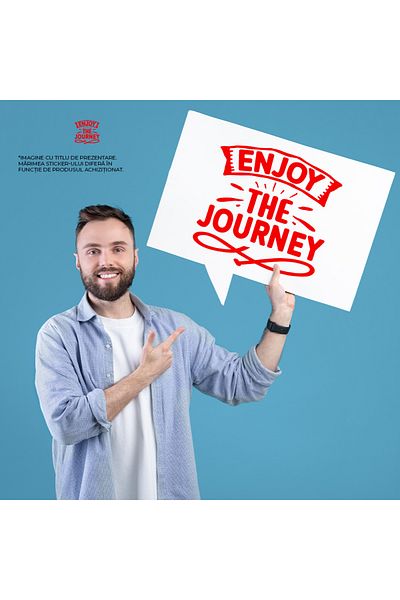 StoryGift Romania Adhesive Sticker 90CM Exterior with the text in English "Enjoy your journey" - enjoy your travels