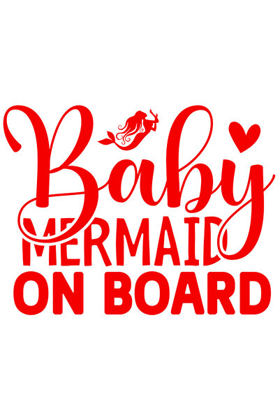 StoryGift Romania Sticker Exterior cu sirena si inimioara cu mesajul "Baby mermaid on board" - bebelus de si