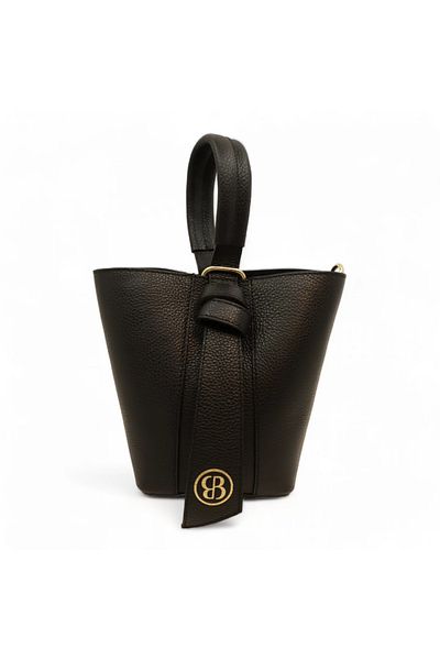 BESSO Sensibilità Funzionale Black Genuine Leather Handbag