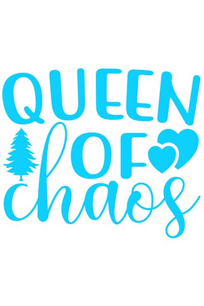 StoryGift Romania Sticker Exterior cu inimioare si textul "Queen of chaos" - regina haosului , Vinyl Albastr