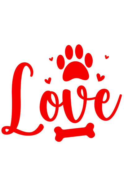 StoryGift Romania Sticker Autocolant 70CM Exterior cu inimioare, labuta si os...