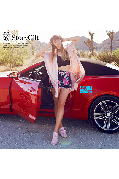 StoryGift Romania Sticker Adeziv 90CM Exterior cu un controller si textul "Future gaming buddy" - amic viitor pe