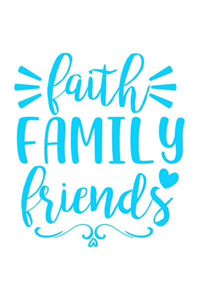 StoryGift Romania Sticker Exterior cu inimioara si textul "Faith, family, fri...