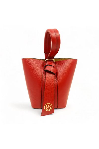 BESSO Sensibilità Funzionale Red Genuine Leather Handbag