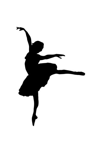 StoryGift Romania Sticker Eticheta 50CM Exterior cu o fetita care danseaza - balerina balet , Vinyl Negru, 50 cm