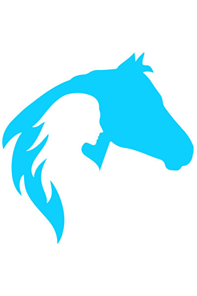 StoryGift Romania Sticker Autocolant 70CM Exterior cu un cal si o femeie - li...