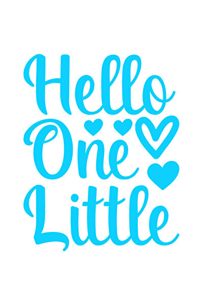 StoryGift Romania Sticker Eticheta 40CM Exterior cu inimioare si salutul "Hello, little one" - salut/buna micuto