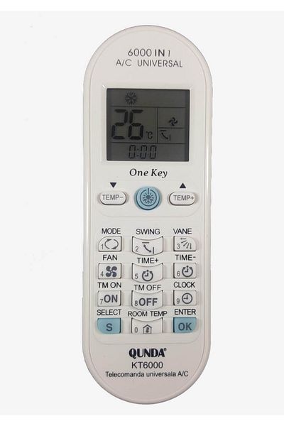 OEM Remote control for Tel Air Conditioner Qunda KT6000 -6000 codes