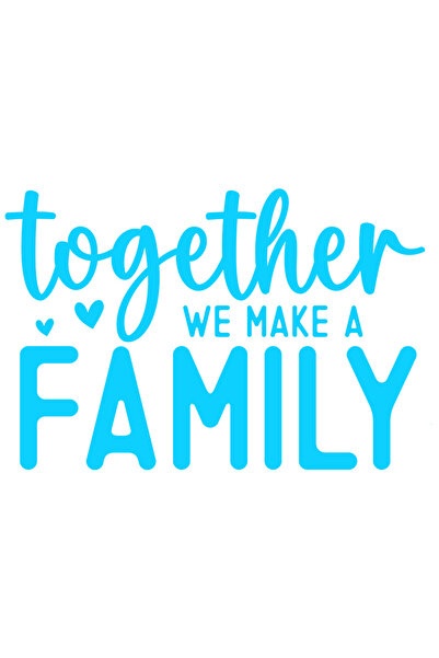 StoryGift Romania Sticker Autocolant 30CM Exterior cu inimioare si textul "Together we make a family" - impreuna
