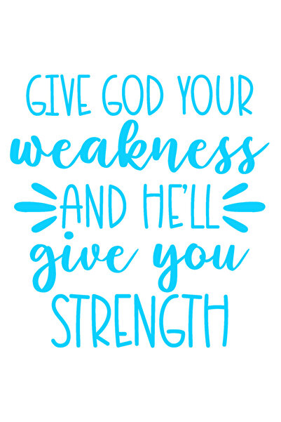 StoryGift Romania Sticker Eticheta 40CM Exterior cu mesajul "Da-i lui Dumnezeu slabiciunea ta si El iti va da pu