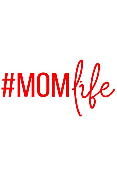 StoryGift Romania Sticker Adeziv 90CM Exterior cu "#Momlife" - viata de mama iubire dragoste , Vinyl Rosu, 90 cm