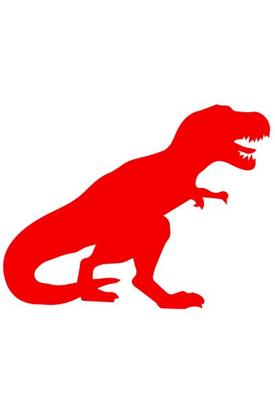 StoryGift Romania Sticker Autocolant 70CM Exterior cu un dinozaur T-Rex - spaima altor dinozauri , Vinyl Rosu, 70 cm