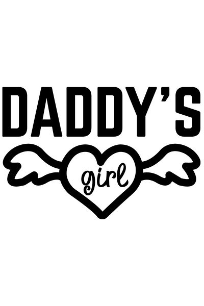 StoryGift Romania Sticker Eticheta 40CM Exterior cu inimioara si textul "Daddy's girl" - fata tatalui fiica , Vi