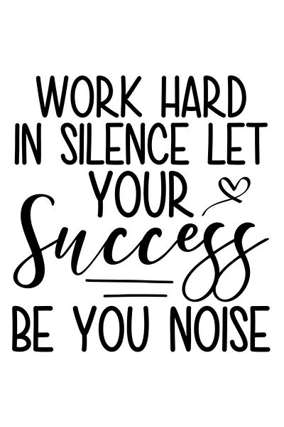 StoryGift Romania Sticker Eticheta 40CM Exterior cu inimioara si mesaj motivational "Munceste din greu in tacere