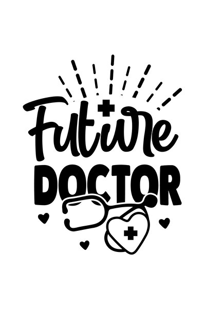 StoryGift Romania Sticker Eticheta 40CM Exterior cu textul "Future doctor" - viitor doctor ajuta oamenii , Vinyl