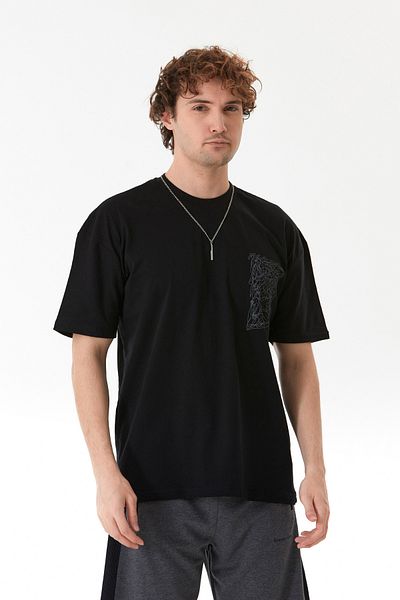 Fulla Moda Front and Back Printed T-Shirt with Necklace Detail
