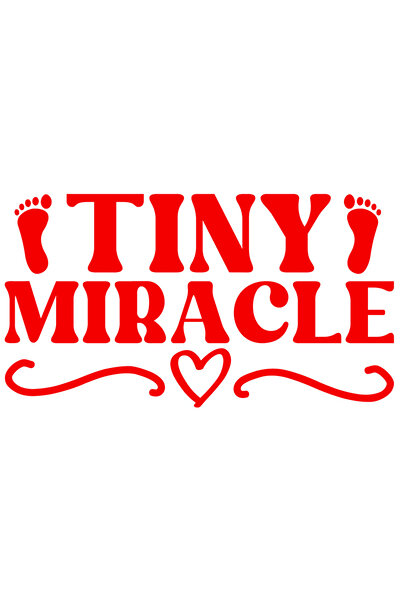 StoryGift Romania Sticker Exterior cu inimioare si pasi cu textul "Tiny miracle" - miracol micut bebelus cop