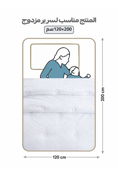 Donetella Comforter Set Single Size, 4-Pcs, 170x230 cm, Tufted Embroidery, 350 GSM
