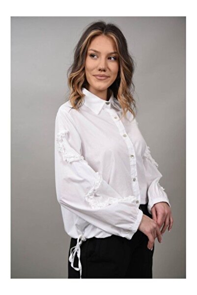 Acqua & Limone SABINA ΠΟΥΚΑΜΙΣΟ ΜΕ ΣΧΕΔΙΟ ΣΤΗ ΜΕΣΗ Λευκό ΕΝΑ ΜΕΓΕΘΟΣ