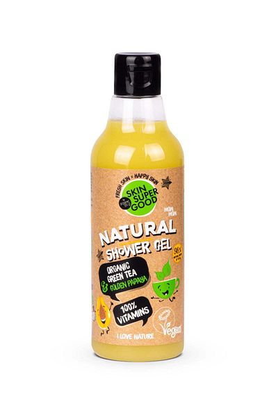 organic shop Natural Shower Gel with Organic Green Tea & Golden Papaya, 100% Vitamins