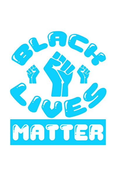 StoryGift Romania Sticker Autocolant 70CM Exterior cu pumni ridicati si textul "Black lives matter" - vietile ne