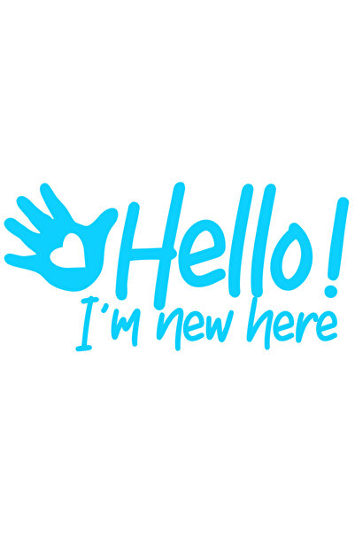 StoryGift Romania Sticker Exterior cu mesajul in engleza "Hello! I'm new here...