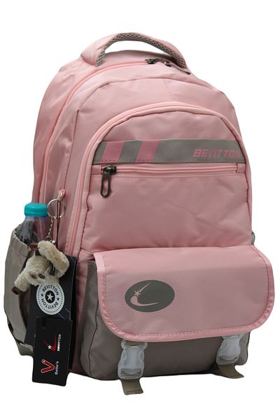 Bevitton Bvt-34300 Σχολική τσάντα Αδιάβροχη Ειδική Υφασμάτινη Σχολική Σακίδιο Πλάτης Πούδρα-μινκ