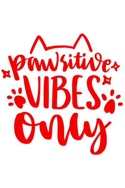 StoryGift Romania Sticker Autocolant 70CM Exterior cu labute si mesajul "Pawsitive vibes only" - doar vibratii b