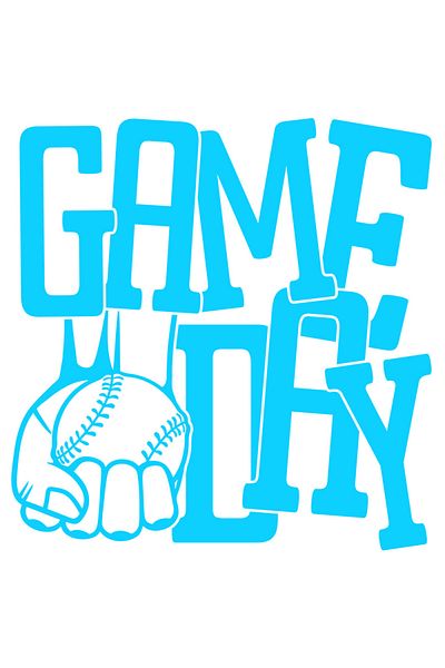 StoryGift Romania Sticker Eticheta 50CM Exterior cu o minge de baseball si textul in limba engleza "Game day" -